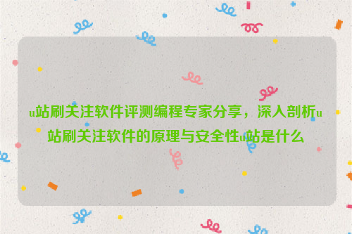 u站刷关注软件评测编程专家分享，深入剖析u站刷关注软件的原理与安全性u站是什么