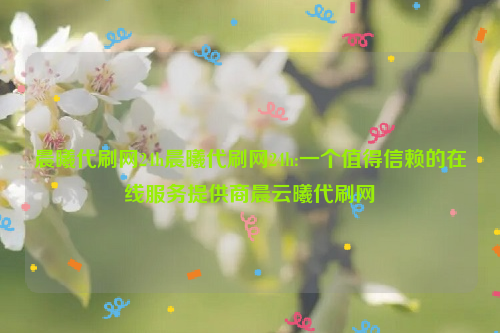 晨曦代刷网24h晨曦代刷网24h:一个值得信赖的在线服务提供商晨云曦代刷网