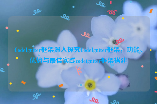 CodeIgniter框架深入探究CodeIgniter框架，功能、优势与最佳实践codeigniter框架搭建