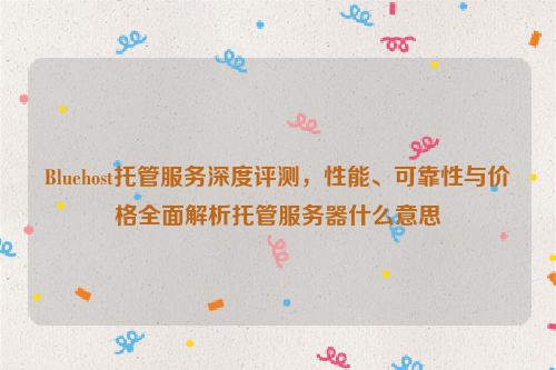 Bluehost托管服务深度评测，性能、可靠性与价格全面解析托管服务器什么意思