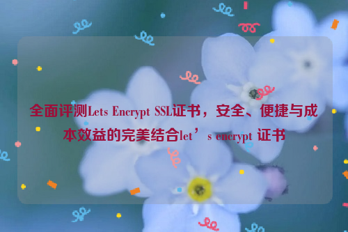 全面评测Lets Encrypt SSL证书，安全、便捷与成本效益的完美结合let’s encrypt 证书