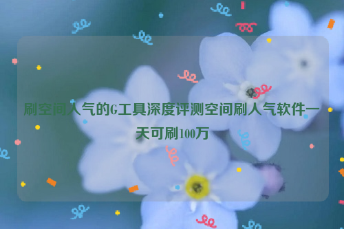 刷空间人气的G工具深度评测空间刷人气软件一天可刷100万