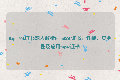 RapidSSL证书深入解析RapidSSL证书，性能、安全性及应用rapac证书