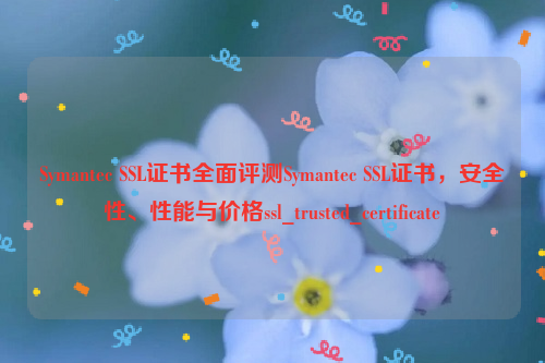 Symantec SSL证书全面评测Symantec SSL证书，安全性、性能与价格ssl_trusted_certificate