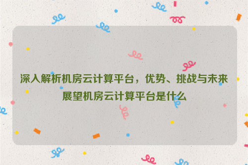 深入解析机房云计算平台，优势、挑战与未来展望机房云计算平台是什么