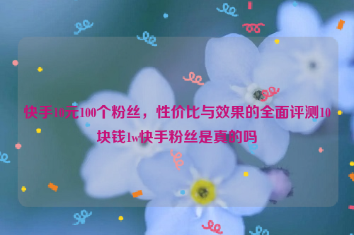 快手10元100个粉丝，性价比与效果的全面评测10块钱1w快手粉丝是真的吗