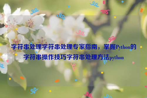 字符串处理字符串处理专家指南，掌握Python的字符串操作技巧字符串处理方法python