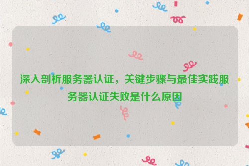 深入剖析服务器认证，关键步骤与最佳实践服务器认证失败是什么原因