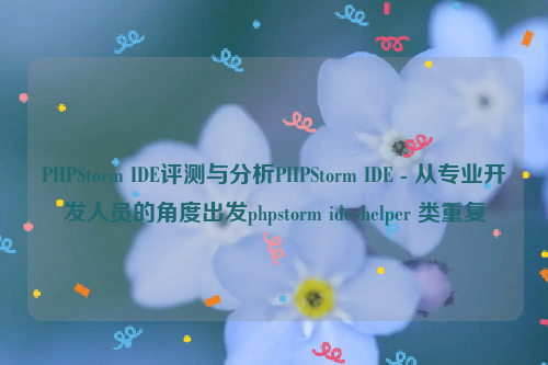 PHPStorm IDE评测与分析PHPStorm IDE - 从专业开发人员的角度出发phpstorm ide-helper 类重复