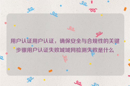 用户认证用户认证，确保安全与合规性的关键步骤用户认证失败城域网检测失败是什么