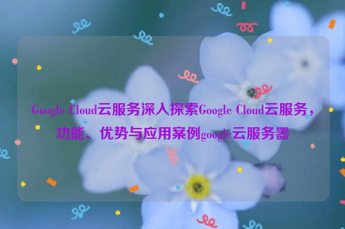 Google Cloud云服务深入探索Google Cloud云服务，功能、优势与应用案例google云服务器