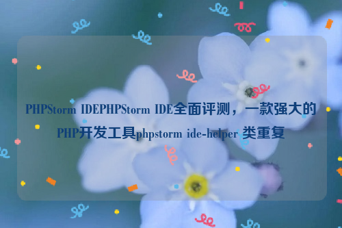 PHPStorm IDEPHPStorm IDE全面评测，一款强大的PHP开发工具phpstorm ide-helper 类重复