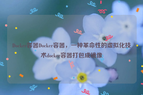 Docker容器Docker容器，一种革命性的虚拟化技术docker容器打包成镜像