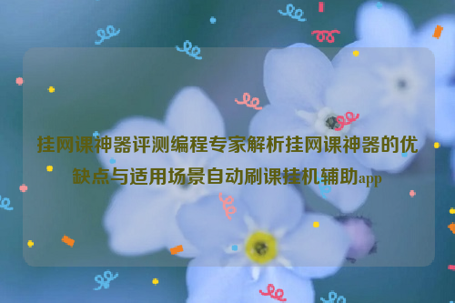 挂网课神器评测编程专家解析挂网课神器的优缺点与适用场景自动刷课挂机辅助app