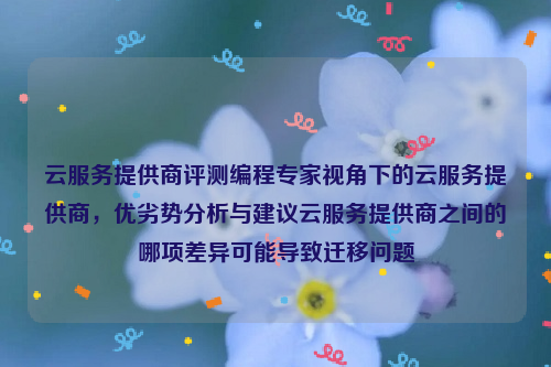 云服务提供商评测编程专家视角下的云服务提供商，优劣势分析与建议云服务提供商之间的哪项差异可能导致迁移问题