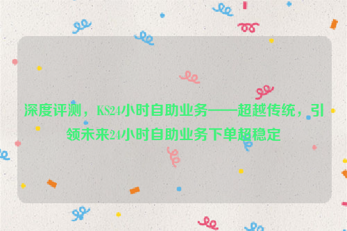 深度评测，KS24小时自助业务——超越传统，引领未来24小时自助业务下单超稳定