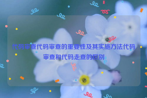 代码审查代码审查的重要性及其实施方法代码审查和代码走查的区别