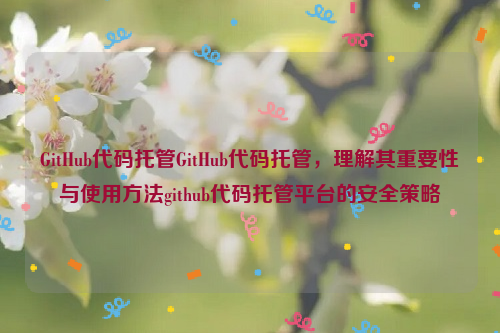 GitHub代码托管GitHub代码托管，理解其重要性与使用方法github代码托管平台的安全策略