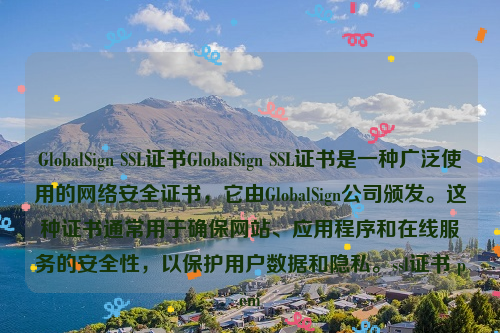 GlobalSign SSL证书GlobalSign SSL证书是一种广泛使用的网络安全证书，它由GlobalSign公司颁发。这种证书通常用于确保网站、应用程序和在线服务的安全性，以保护用户数据和隐私。ssl证书 pem