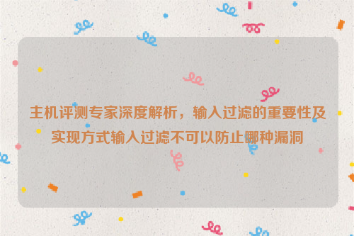 主机评测专家深度解析，输入过滤的重要性及实现方式输入过滤不可以防止哪种漏洞