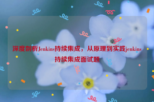 深度剖析Jenkins持续集成，从原理到实践jenkins持续集成面试题