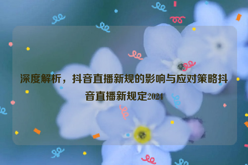 深度解析，抖音直播新规的影响与应对策略抖音直播新规定2024