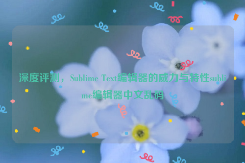 深度评测，Sublime Text编辑器的威力与特性sublime编辑器中文乱码