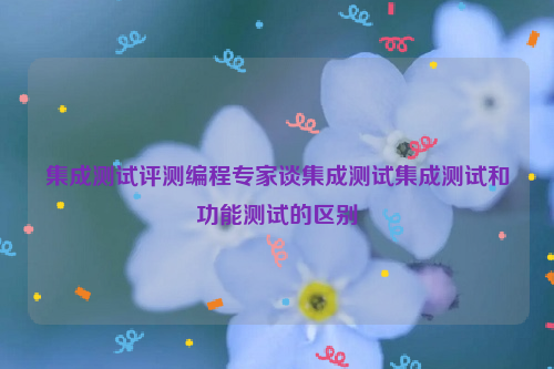 集成测试评测编程专家谈集成测试集成测试和功能测试的区别