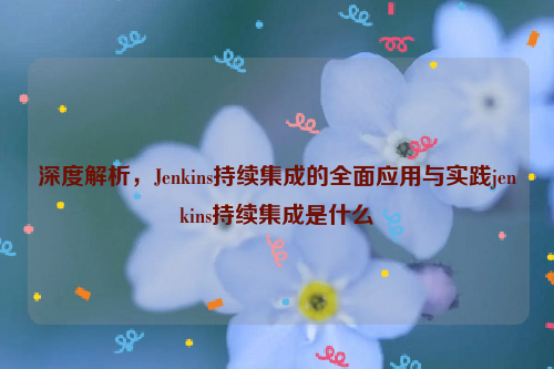 深度解析，Jenkins持续集成的全面应用与实践jenkins持续集成是什么