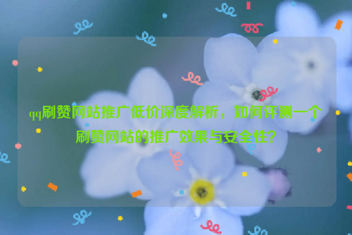 qq刷赞网站推广低价深度解析，如何评测一个刷赞网站的推广效果与安全性？