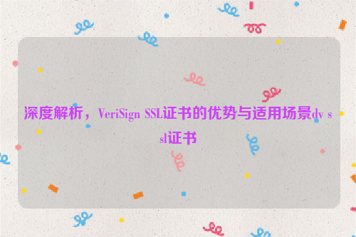 深度解析，VeriSign SSL证书的优势与适用场景dv ssl证书