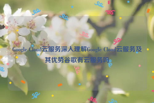 Google Cloud云服务深入理解Google Cloud云服务及其优势谷歌有云服务吗