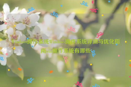 Windows操作系统Windows操作系统评测与优化指南win操作系统有哪些