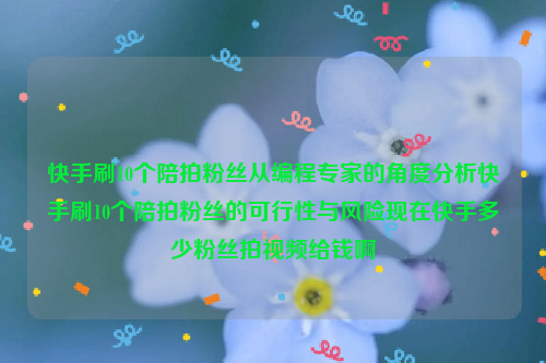 快手刷10个陪拍粉丝从编程专家的角度分析快手刷10个陪拍粉丝的可行性与风险现在快手多少粉丝拍视频给钱啊