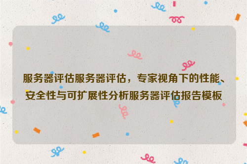 服务器评估服务器评估，专家视角下的性能、安全性与可扩展性分析服务器评估报告模板