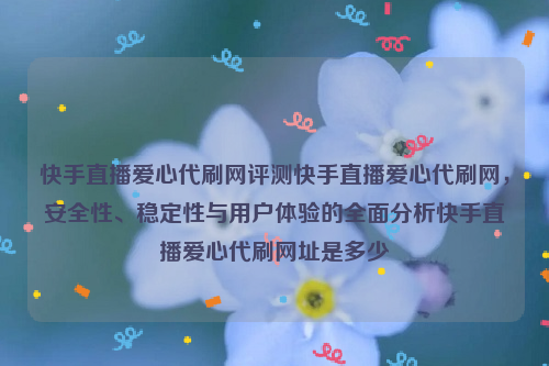 快手直播爱心代刷网评测快手直播爱心代刷网，安全性、稳定性与用户体验的全面分析快手直播爱心代刷网址是多少