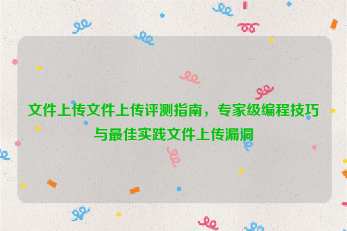 文件上传文件上传评测指南，专家级编程技巧与最佳实践文件上传漏洞