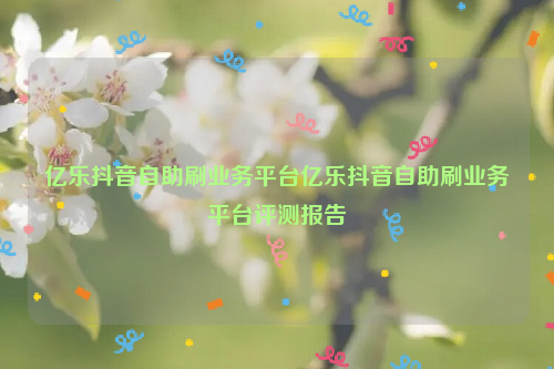 亿乐抖音自助刷业务平台亿乐抖音自助刷业务平台评测报告