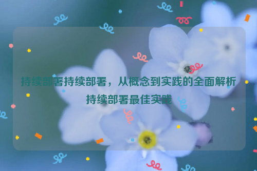 持续部署持续部署，从概念到实践的全面解析持续部署最佳实践