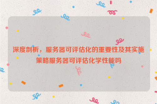 深度剖析，服务器可评估化的重要性及其实施策略服务器可评估化学性能吗