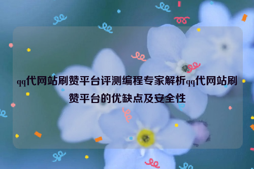 qq代网站刷赞平台评测编程专家解析qq代网站刷赞平台的优缺点及安全性