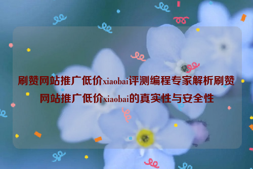 刷赞网站推广低价xiaobai评测编程专家解析刷赞网站推广低价xiaobai的真实性与安全性