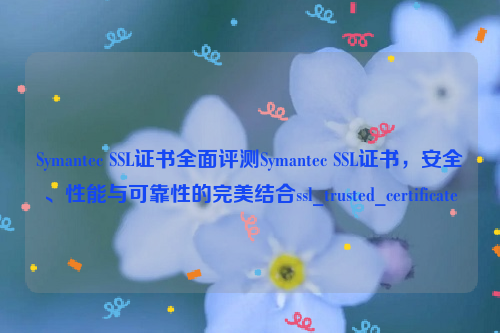 Symantec SSL证书全面评测Symantec SSL证书，安全、性能与可靠性的完美结合ssl_trusted_certificate