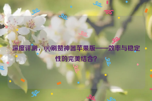 深度评测，QQ刷赞神器苹果版——效率与稳定性的完美结合？