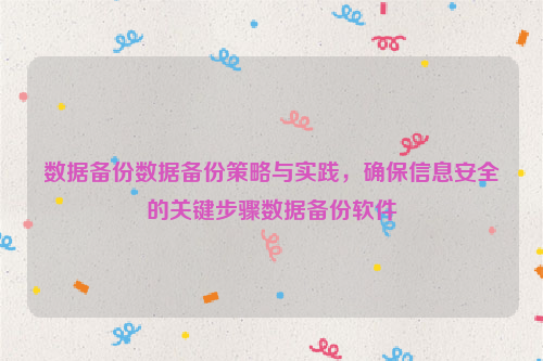 数据备份数据备份策略与实践，确保信息安全的关键步骤数据备份软件