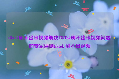 tiktok刷不出来视频解决TikTok刷不出来视频问题的专家评测tiktok 刷不出视频