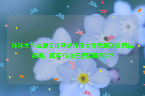 球球大作战刷关注网站球球大作战刷关注网站评测，真实有效还是暗藏风险？