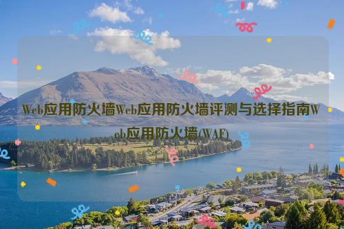 Web应用防火墙Web应用防火墙评测与选择指南Web应用防火墙(WAF)