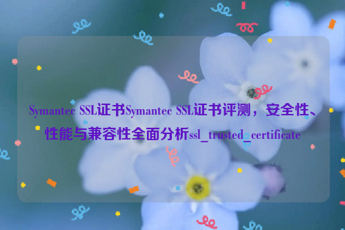 Symantec SSL证书Symantec SSL证书评测，安全性、性能与兼容性全面分析ssl_trusted_certificate