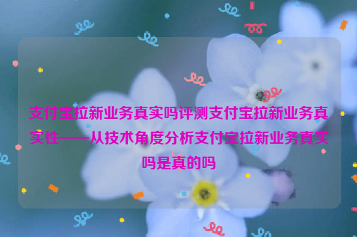 支付宝拉新业务真实吗评测支付宝拉新业务真实性——从技术角度分析支付宝拉新业务真实吗是真的吗